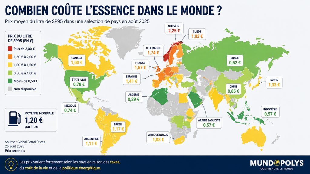 Combien coûte l'essence dans le monde ?
