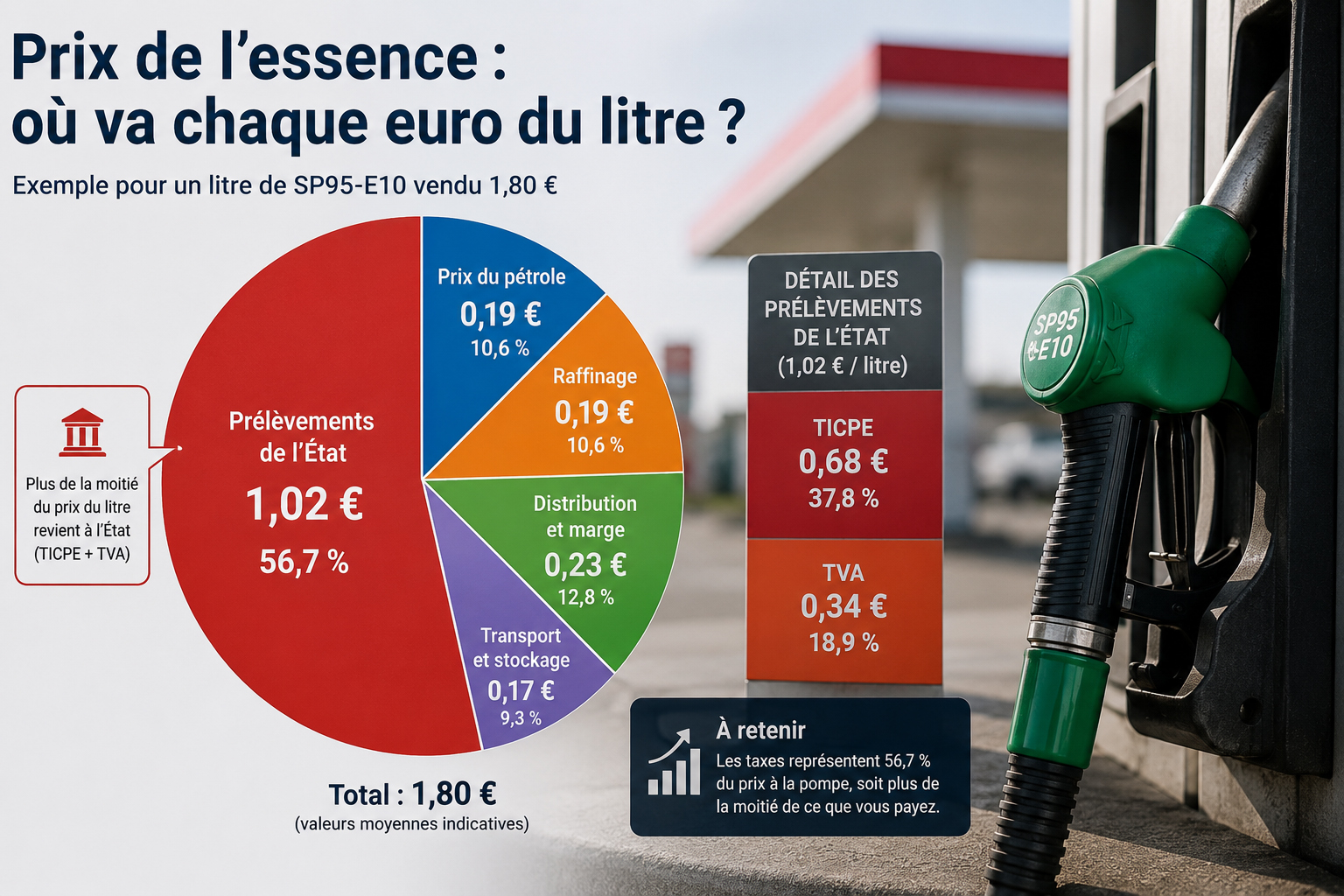 Prix de l’essence : pourquoi le litre à la pompe ne suit-il pas directement le prix du pétrole