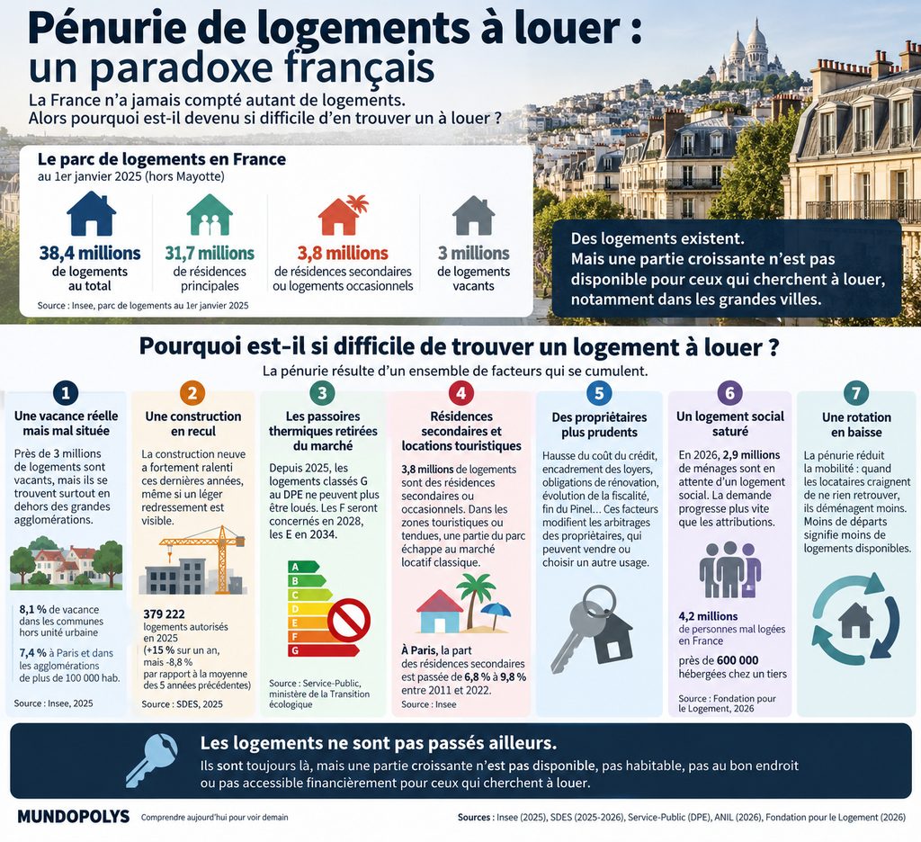 Infographie - Pénurie de logements : le paradoxe français