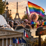 Photo montée du Pape à Paris en marge de la Gay Pride