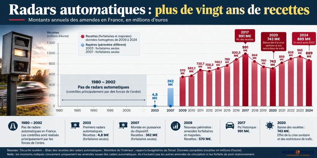 Radars automatiques - plus de 20 ans de recettes